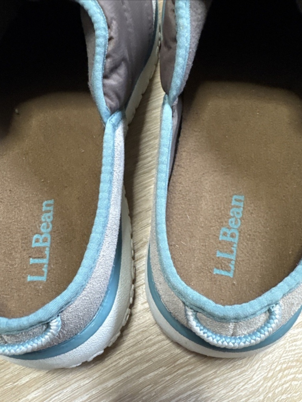 🏔️ L.L.Bean Mountain Classic Quilted Slides | Women’s 10M | Brown, Gray & Blue - Picture 6 of 9